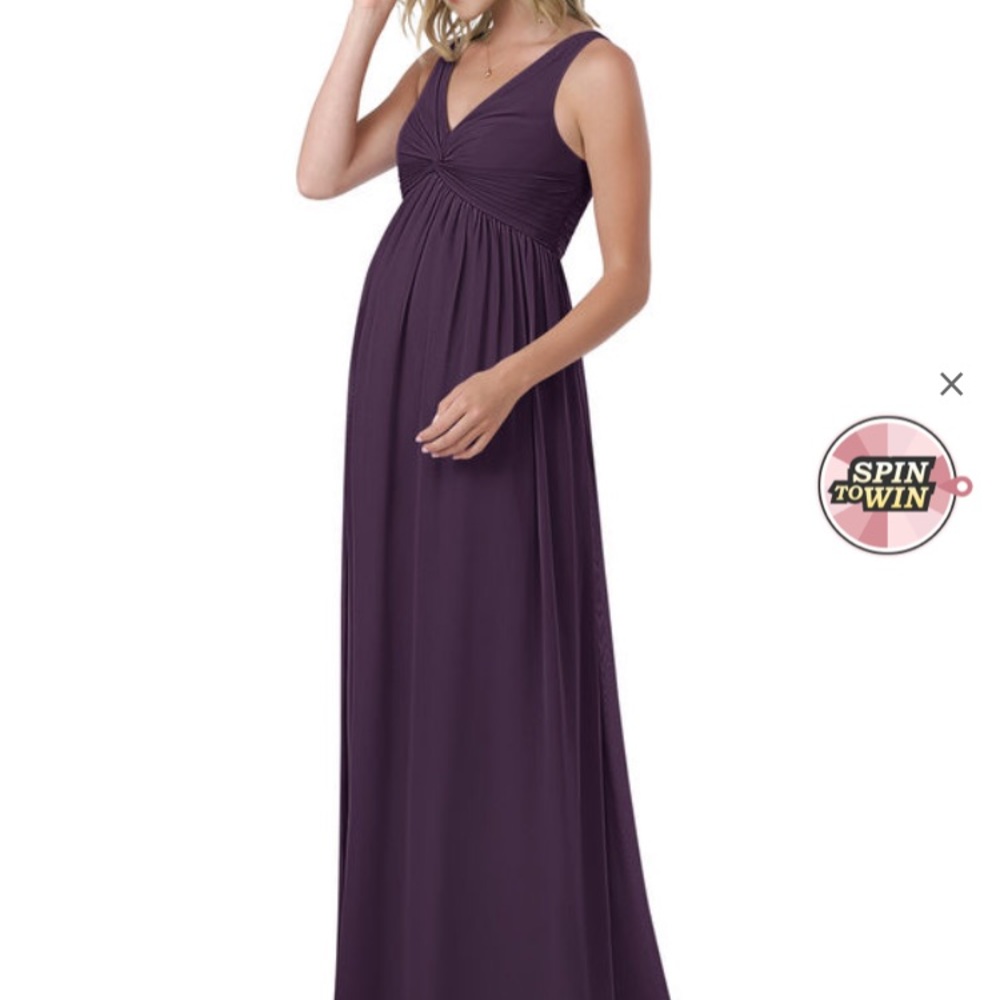 Azazie Plum Maternity Dress with Matching Tie